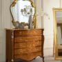 COMO-E-SPECCHIO-IN-LEGNO-NOCE-CON-DECORI-IN-FOGLIA-ORO-CAMERA-DA-LETTO-CASA-153232452876