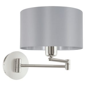 APPLIQUE ALLUMINIO NICKEL OPACO TESSUTO GRIGIO CAMERA SALONE CUCINA
