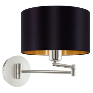 APPLIQUE ALLUMINIO NICKEL OPACO TESSUTO NERO CAMERA SALONE CUCINA