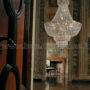 BEETHOVEN-LAMPADARIO-IMPERO-CRISTALLI-TRASPARENTI-STRUTTURA-ORO-O-CROMO-6-LUCI-152963847197