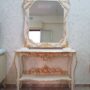CONSOLLE-E-SPECCHIO-IN-LEGNO-PANNA-E-FOGLIA-ORO-INGRESSO-ARREDO-CASA-153143123627