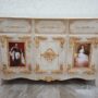CREDENZA-MOBILE-LEGNO-FOGLIA-ORO-CRISTALLI-DECORO-PRINCIPE-E-SISSI-ARREDO-CASA-162069684577