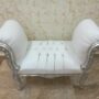 PANCA-POLTRONA-CINESE-IN-LEGNO-ARGENTO-CON-ECOPELLE-BIANCA-CON-CRISTALLI-162673825027