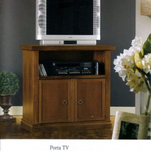 PORTA TV IN LEGNO NOCE CON 2 PORTE E 1 VANO GIORNO