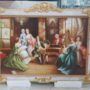 QUADRO-IN-LEGNO-AVORIO-E-FOGLIA-ORO-CON-CRISTALLI-E-PERSONAGGI-152739573557