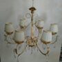 BRAM-LAMPADARIO-SOSPENSIONE-METALLO-AVORIO-ORO-RICCO-CON-CRISTALLI-6xE14-6-LUCI-152290170608