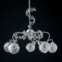 LAMPADARIO-A-5-LUCI-STRUTTURA-IN-CROMO-CON-VETRO-SPECCHIATO-CROMATO-E-CRISTALLI-153450084088