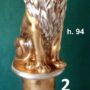 LEONE-COLONNA-IN-CERAMICA-DECORO-FOGLIA-ORO-ARGENTO-CON-CRISTALLI-ARREDO-CASA-162564408818