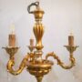 MURIAL-LAMPADARIO-SOSPENSIONE-IN-LEGNO-ORO-E-FOGLIA-ARGENTO-3-LUCI-SOGGIORNO-163283940968