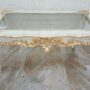 TAVOLINO-RETTANGOLARE-LEGNO-AVORIO-FOGLIA-ORO-STRASS-RIPIANO-VETRO-SOGGIORNO-152090531978