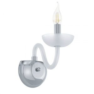 AMANDIN APPLIQUE STRUTTURA IN ACCIAIO CROMO E VETRO SATINATO 1 LUCE