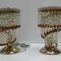 COPPIA-LUMI-LUMETTI-METALLO-BAGNO-ORO-24KT-CRISTALLI-AMBRA-ARREDO-CASA-151895103219