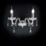 DALLAS-APPLIQUE-IN-VETRO-CRISTALLO-TRASPARENTE-E-FINITURE-CROMO-2-LUCI-152782285179