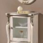 VETRINA-BASSA-A-1-ANTA-E-SPECCHIO-OVALE-IN-LEGNO-AVORIO-E-FOGLIA-ARGENTO-163196063599