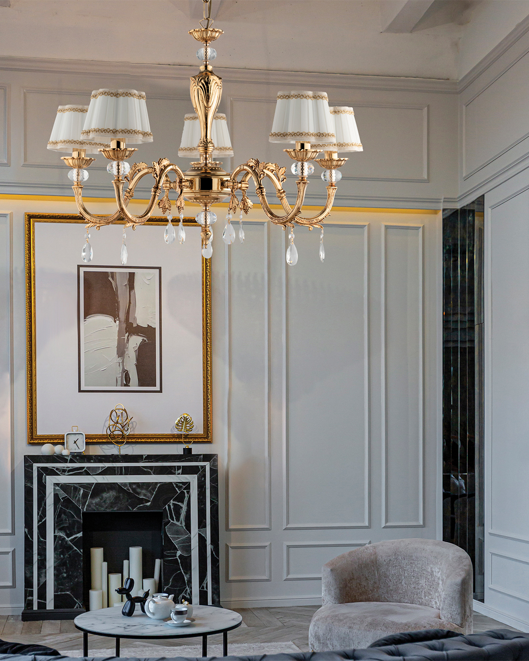 lampadario ottone oro