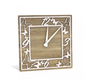 OROLOGIO CON FARFALLE IN LEGNO