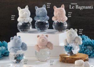 BOMBONIERE ANIMALETTI CON BASE IN CRISTALLO ORSETTO E GATTINO