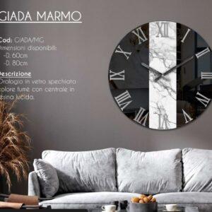 orologio moderno specchiato ed effetto marmo