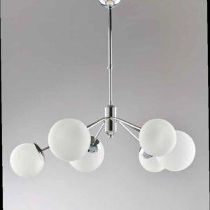 lampadario moderno con sfere bianche