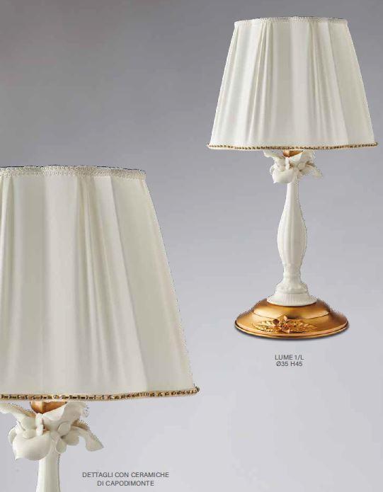 lume bianco in ceramica shabby