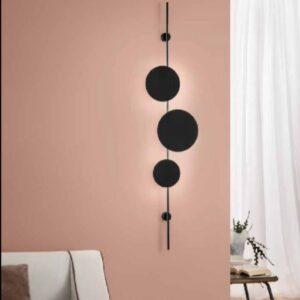 lampadario a led nero a parete