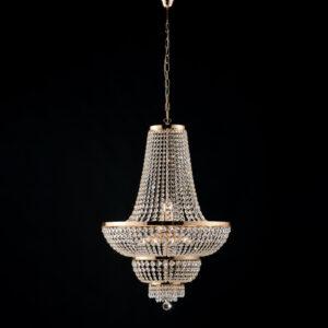 lampadario oro con cristalli 10 luci