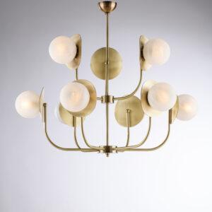 lampadario bronzo con sfere
