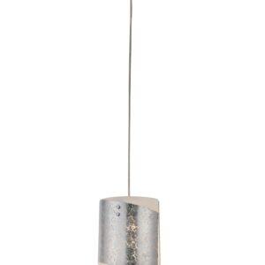 lampadario a sospensione in vetro con foglia argento