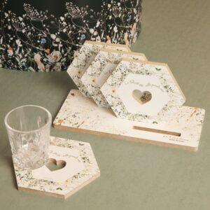 bomboniere matrimonio sottobicchiere con fiori