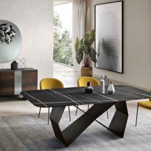 tavolo moderno effetto marmo nero