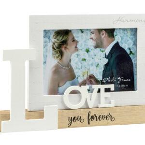 bomboniere matrimonio portafoto in legno love