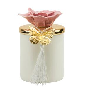 bomboniere matrimonio bianca e oro candela profumata