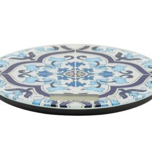 BILANCIA TONDA IN VETRO CON MAIOLICA BLUE