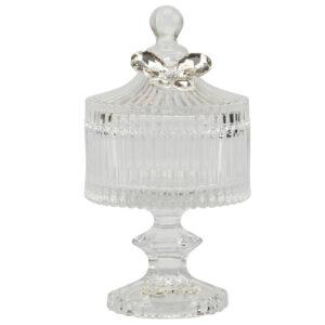 bomboniere matrimonio 2024 scatola con piede in vetro e farfalla in cristallo SNVT24218