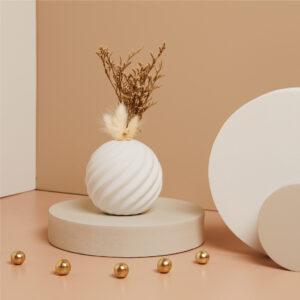 BOMBONIERA MATRIMONIO VASO TONDO ONDE CON FIORI