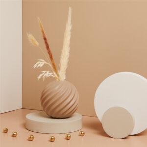 BOMBONIERA MATRIMONIO VASO TONDO ONDE CON FIORI