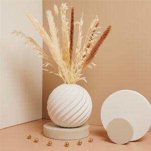 BOMBONIERA MATRIMONIO VASO TONDO ONDE CON FIORI