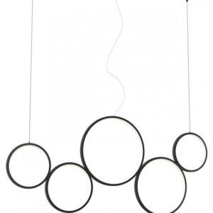 lampadario a led cerchi nero
