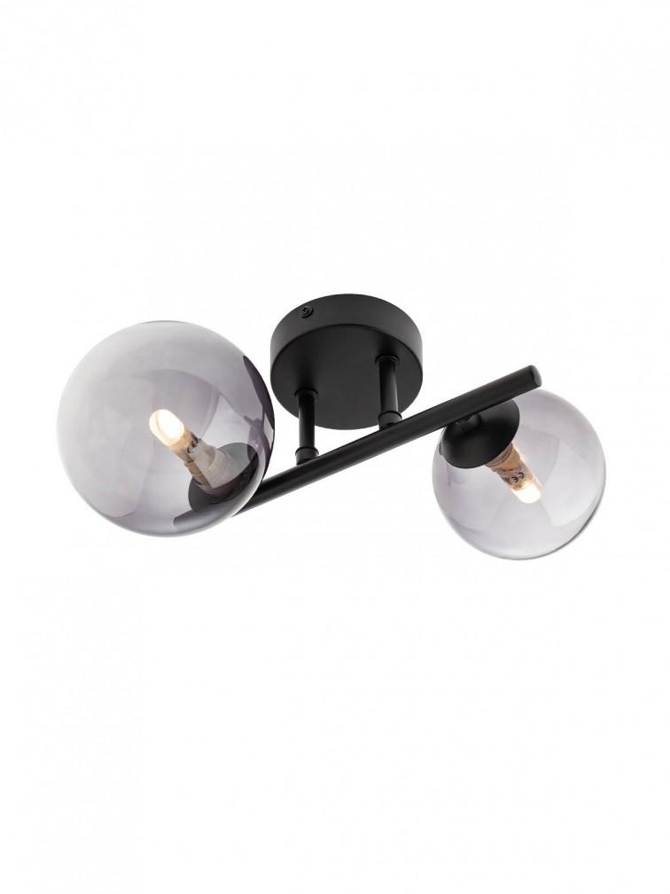 plafoniera moderna in vetro fume con sfere