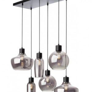 lampadario in vetro fumè 6 luci