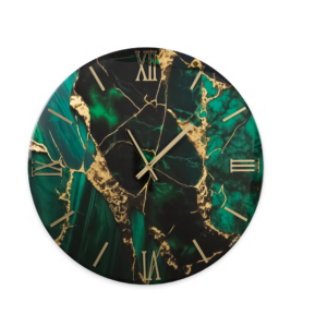 orologio moderno verde e oro
