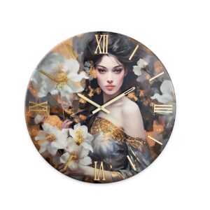 orologio moderno viso donna con farfalle oro