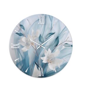 orolgio moderno azzurro e argento