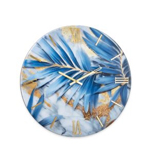 orologio moderno azzurro e numeri oro