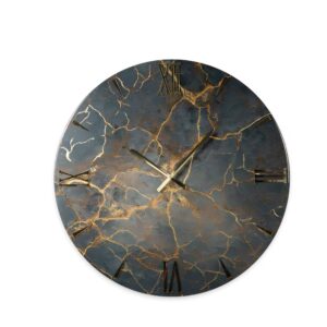 Orologio moderno venature e numeri oro