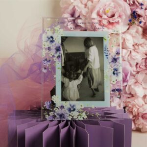 BOMBONIERE MATRIMONIO PORTAFOTO IN VETRO FLOREALE