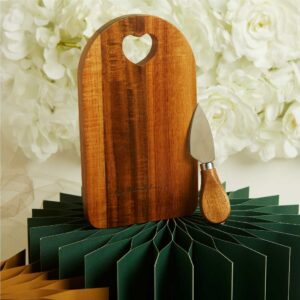 bomboniere matrimonio tagliere in acacia con coltellino