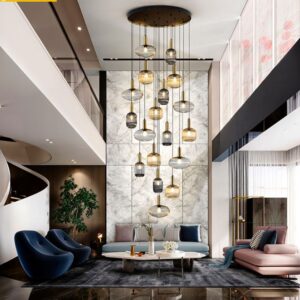 LAMPADARIO SOSPENSIONE 18L NORMA NERO-OTTONE