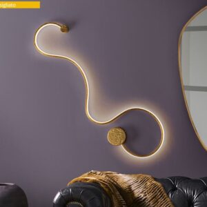 LAMPADA DA PARETE ·GRAFOS·LAMINA D'ORO