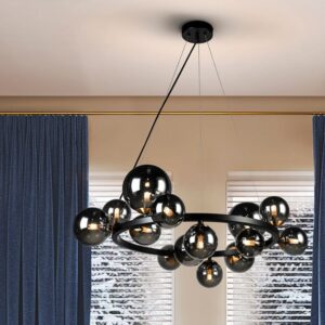 LAMPADARIO SOSPENSIONE 14 L ·ASTROS· NERO